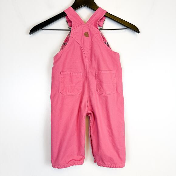 Carhartt Girls Pink Cotton Overalls Lined - 12M 9-12 Months - Picture 4 of 7